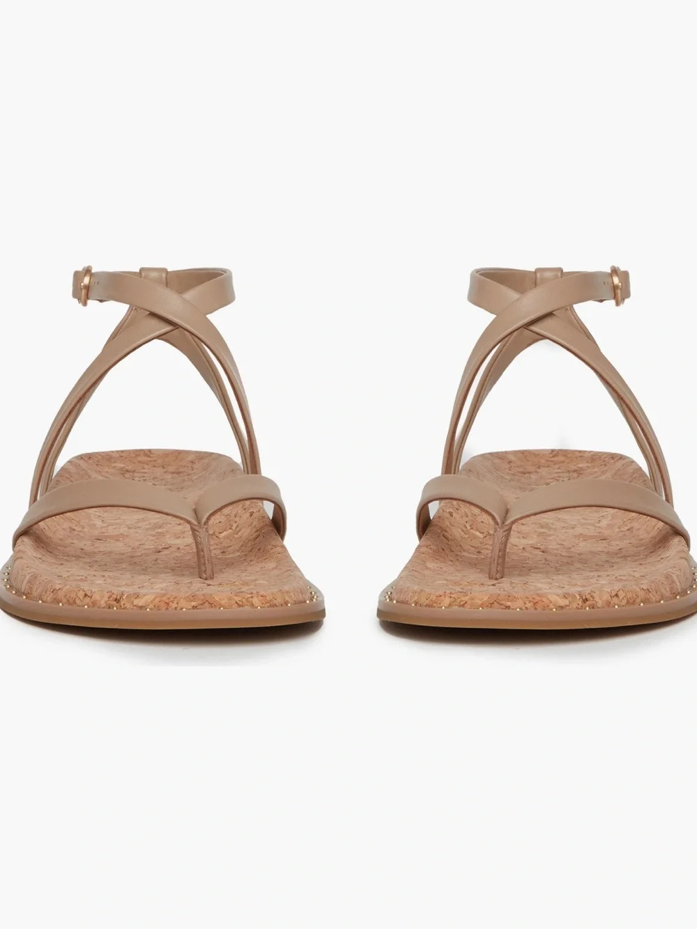 Paige Zana Ankle Strap Leather Sandal Size 7 in Color Sand